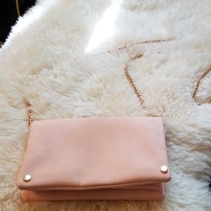 Powder pink clutch or crossbody